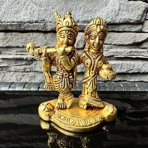 Radha Krishna Brass Statue