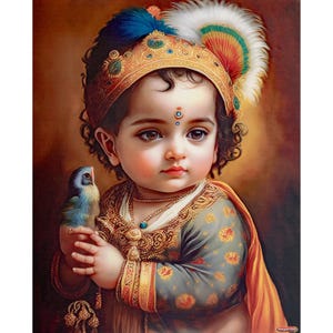Leuke 5D-lenticulaire Krishna-poster: 29,5 x 39,5 cm (11,5 x 15,5 inch)