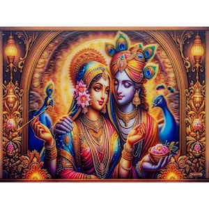Radha Krishna 5D Lenticular Poster - 15.5x11.5 inches (39.5x29.5cm)