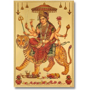Durga Golden Foil Print, Framed or Unframed