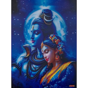 Poster lenticulaire Shiva Parvati 5D - 11,5 x 15,5 pouces (29,5 x 39,5 cm)