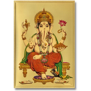 Ganesha Golden Foil Print, Framed or Unframed