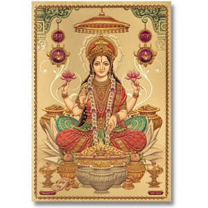 Lakshmi Golden Foil Print, Framed or Unframed