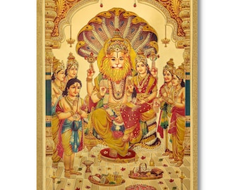 Narasimha Golden Foil Print, Framed or Unframed