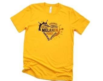 Melanin shirt .melanin heart shirt . Black girl magic svg shirt. Black owned clothing