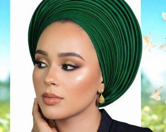 Dupion Raw Silk Gele – African Wedding Headwrap, Asoebi Turban