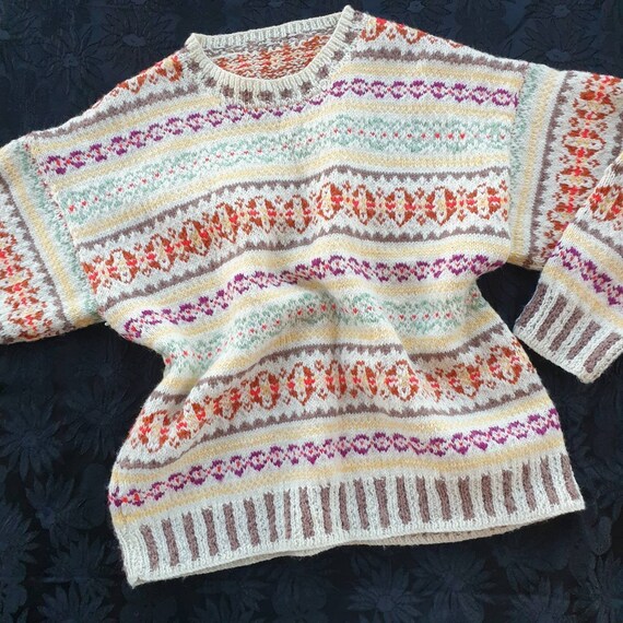 Vintage 60s hand-knitted fairisle jumper