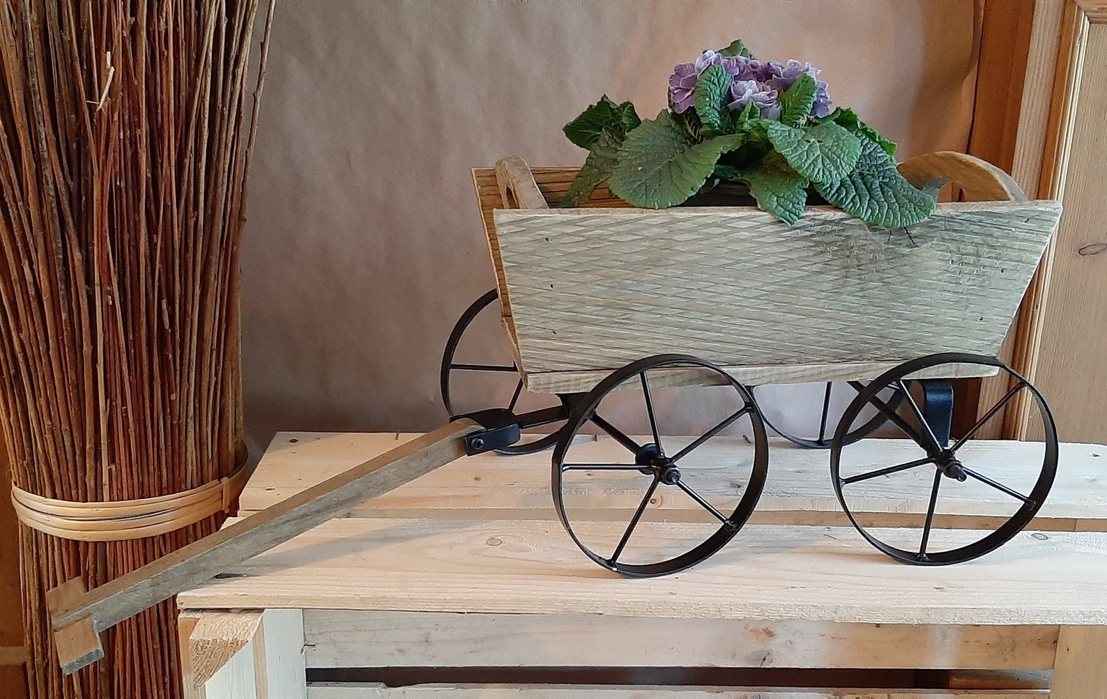 Rustic mini wooden wheelbarrow planter quirky wooden Etsy