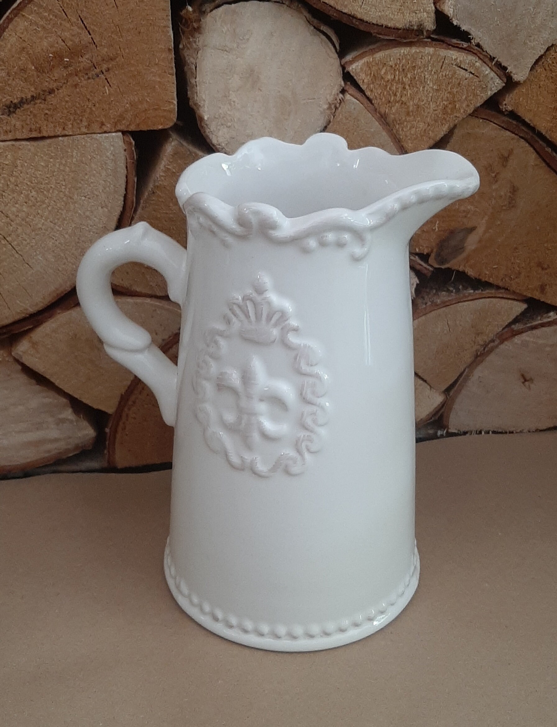 Fleur De Lys White Vintage Jug flower jug with Etsy