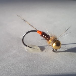 4 - Hotspot Pheasant Tail Nymph Jig. Barbless Euro Nymph Fly Fishing Flies Tungsten.