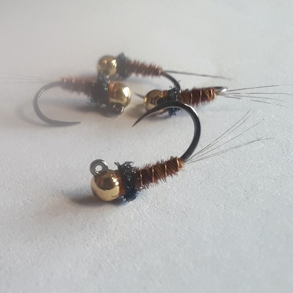 4 - Pheasant Tail Jig - Euro Nymphs. TH Pheasant Tail. Colorado Trout Flies. Barbless. Fly Fishing Flies. Tungsten. Best Pheasant Tail Jig.