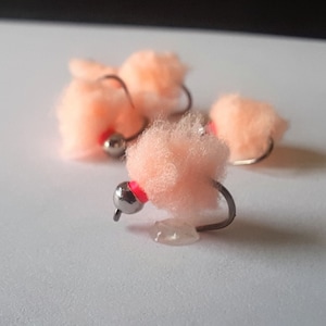 6 - Eggstasy Egg Fly - Tungsten Steelhead and Trout Egg Patterns. Salmon Egg Fly Patterns. Barbless Eggstasy Egg Flies.