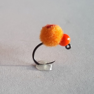 6 - Hot Head Flash Tail Egg Jig - Euro Nymph Egg Pattern. Tungsten. Barbless Trout Flies. Steelhead Egg.
