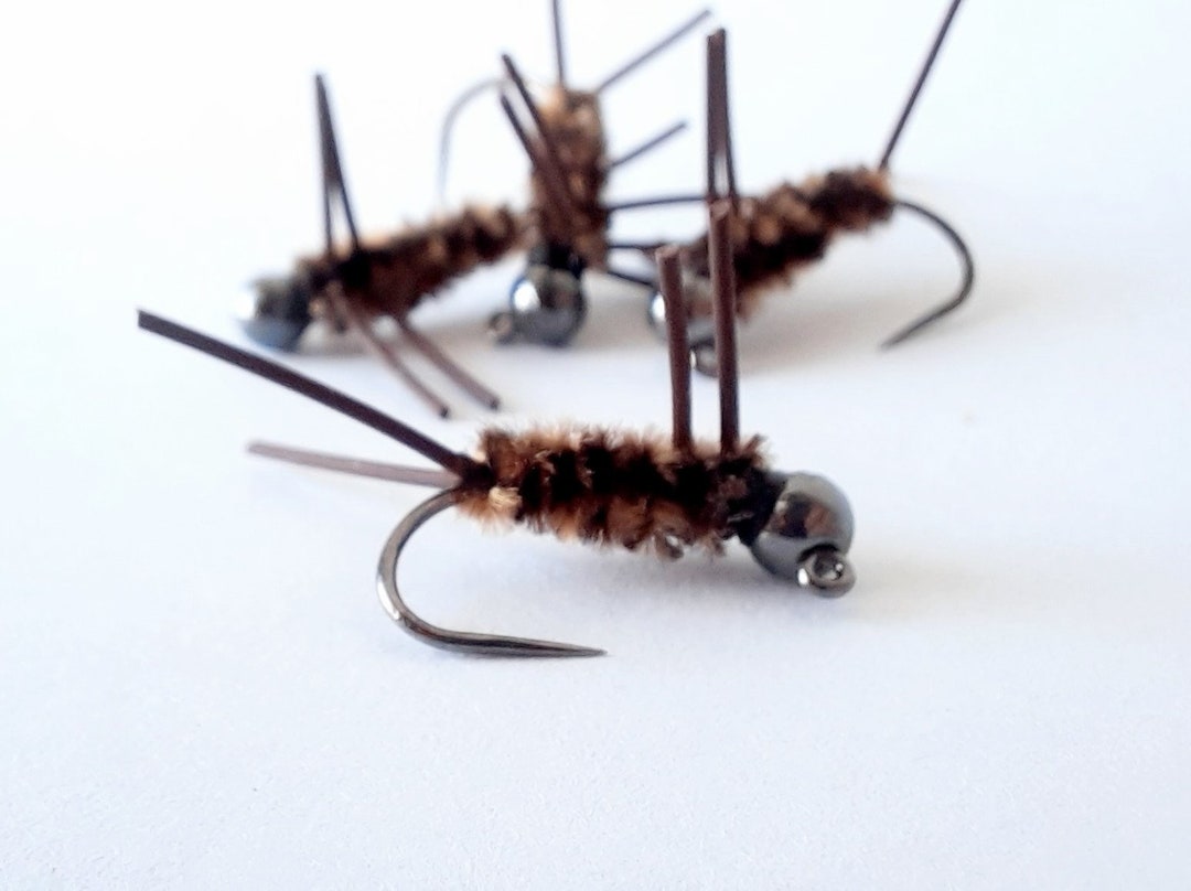 1 DZ D16-7 COPPER BEAD HEAD PEACOCK ICE PRINCE'S (SIZES), NYMPHS