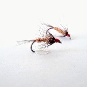 6 Invicta, Red Tailed Wet Flies Fly Fishing Hook Size 10 Custom Hand Made  in USA 