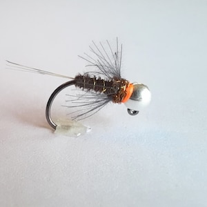4 - TB Pheasant Tail CDC Jig Barbless. Euro Nymph Fly Fishing Flies. Tungsten Euro Flies.