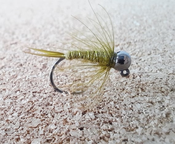 4 CDC Olive Stonefly Jig Euro Nymphs. Anchor Flies. Tungsten