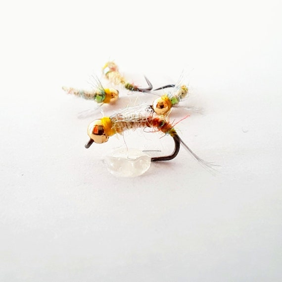 4 Tungsten PMD Emerger Trout Flies. Colorado Fishing. Midges and