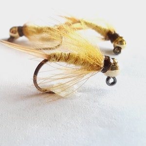 4 - CDC Golden Stonefly - Euro Jig. Stonefly Nymphs. Trout Flies. Fly Fishing Flies. Tungsten Stonefly. Barbless Jig.