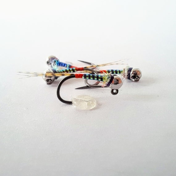 4 Rumble Jig Euro Nymph. Trout Flies. Fly Fishing Flies. Colorado Fishing.  Barbless. Tungsten. UV. Epoxy. Attractor. Bead Head Nymph. 