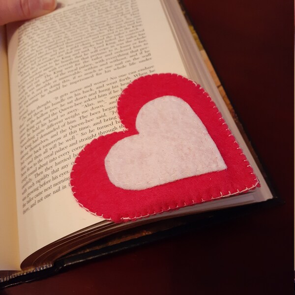 Felt Heart Bookmark Etsy