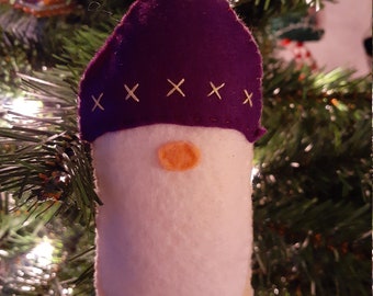 Felt Gnome Ornament - Purple