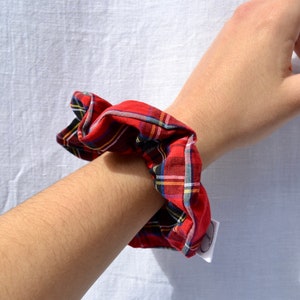 Large Tartan Christmas Hair Scrunchies | Hair Scrunchie | Gifts for Her | Hair Accessories | Handmade Scrunchie| Stocking filler