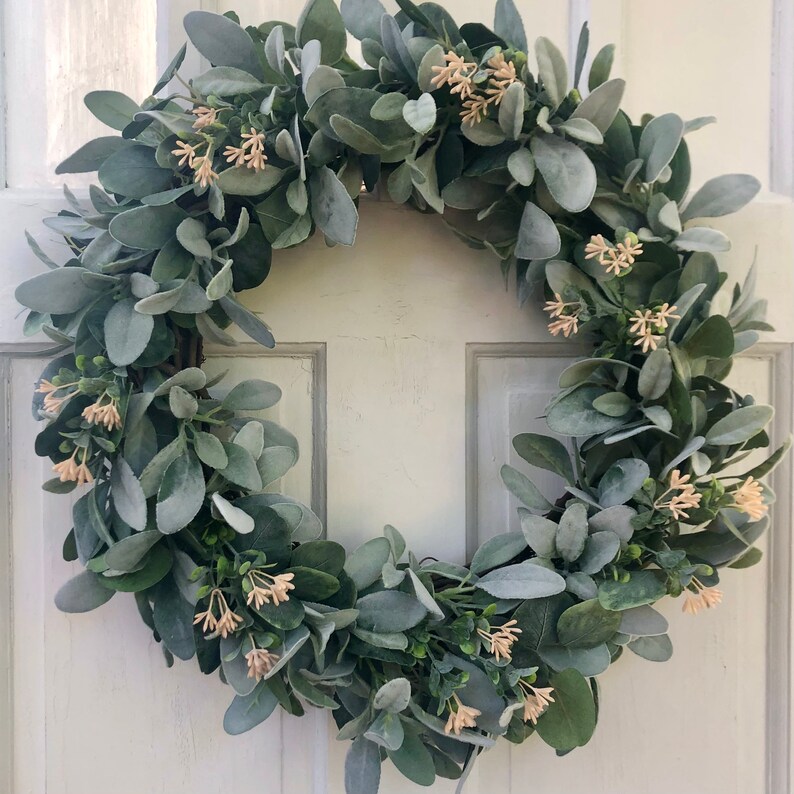 Lambs Ear Eucalyptus Wreath/greenery Wreath/year Round Wreath/everyday