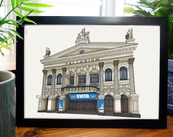 Evita Musical West End Digital Art Print A4 A5 London Palladium Theater London 2025