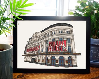 Moulin Rouge West End Digital Art Print A4 A5 Piccadilly Theatre London