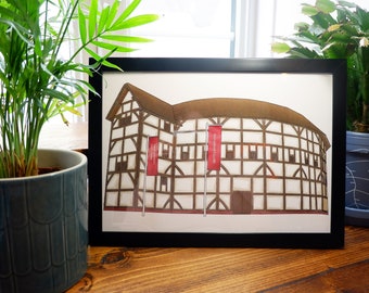 Shakespeare's Globe Digital Theatre Print A4 London Shakespeare
