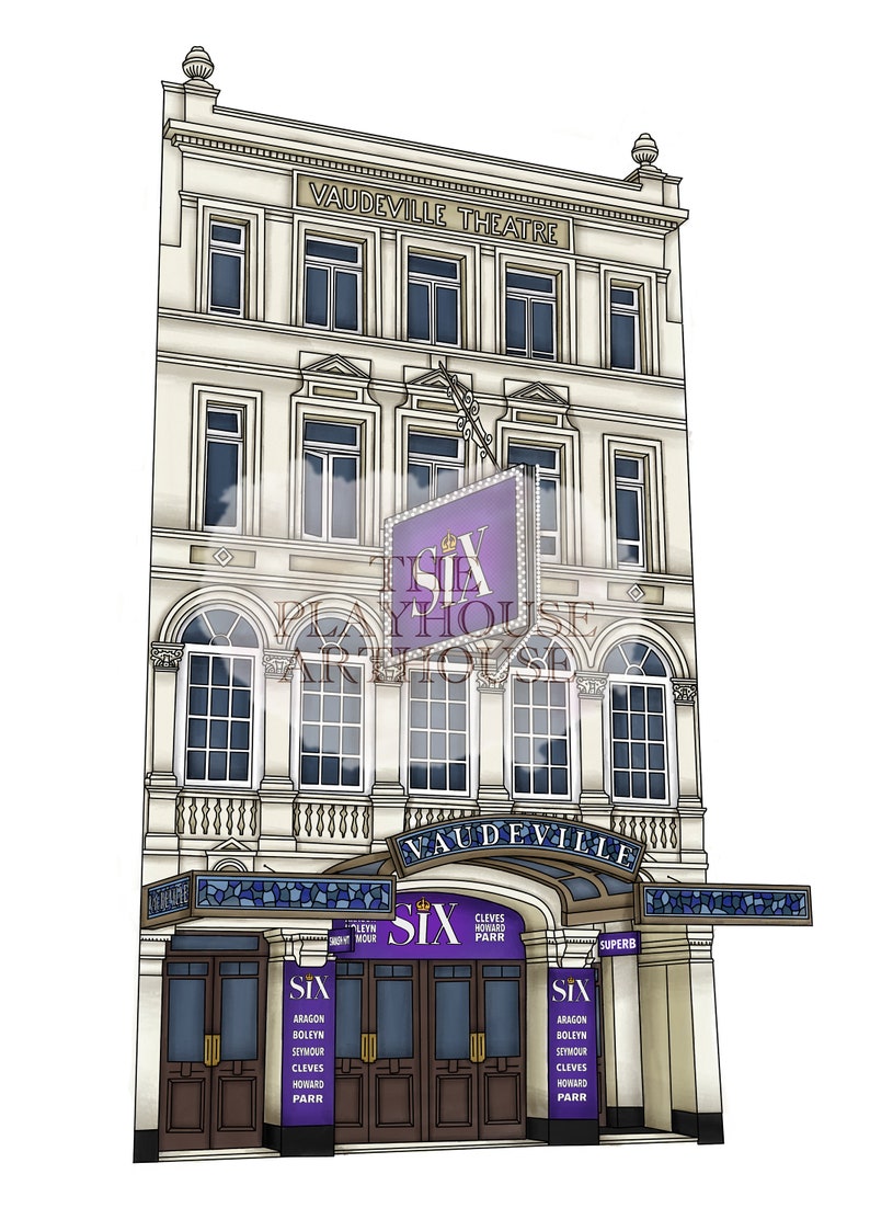 SIX the Musical West End Digital Art Print A4 A5 Vaudeville Theatre ...