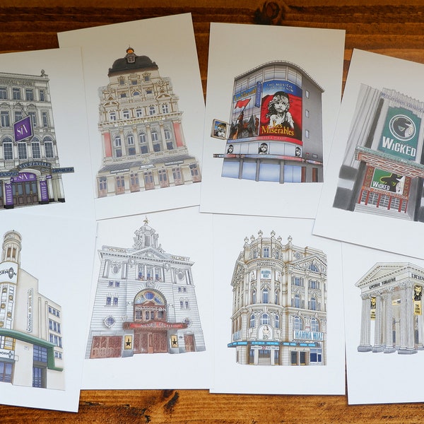 West End Theatre Miniature Prints | A6 Postcards