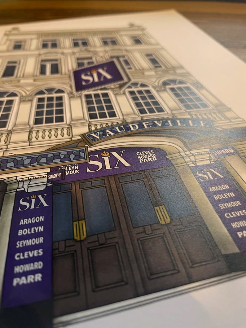 SIX the Musical West End Digital Art Print A4 A5 Vaudeville Theatre ...
