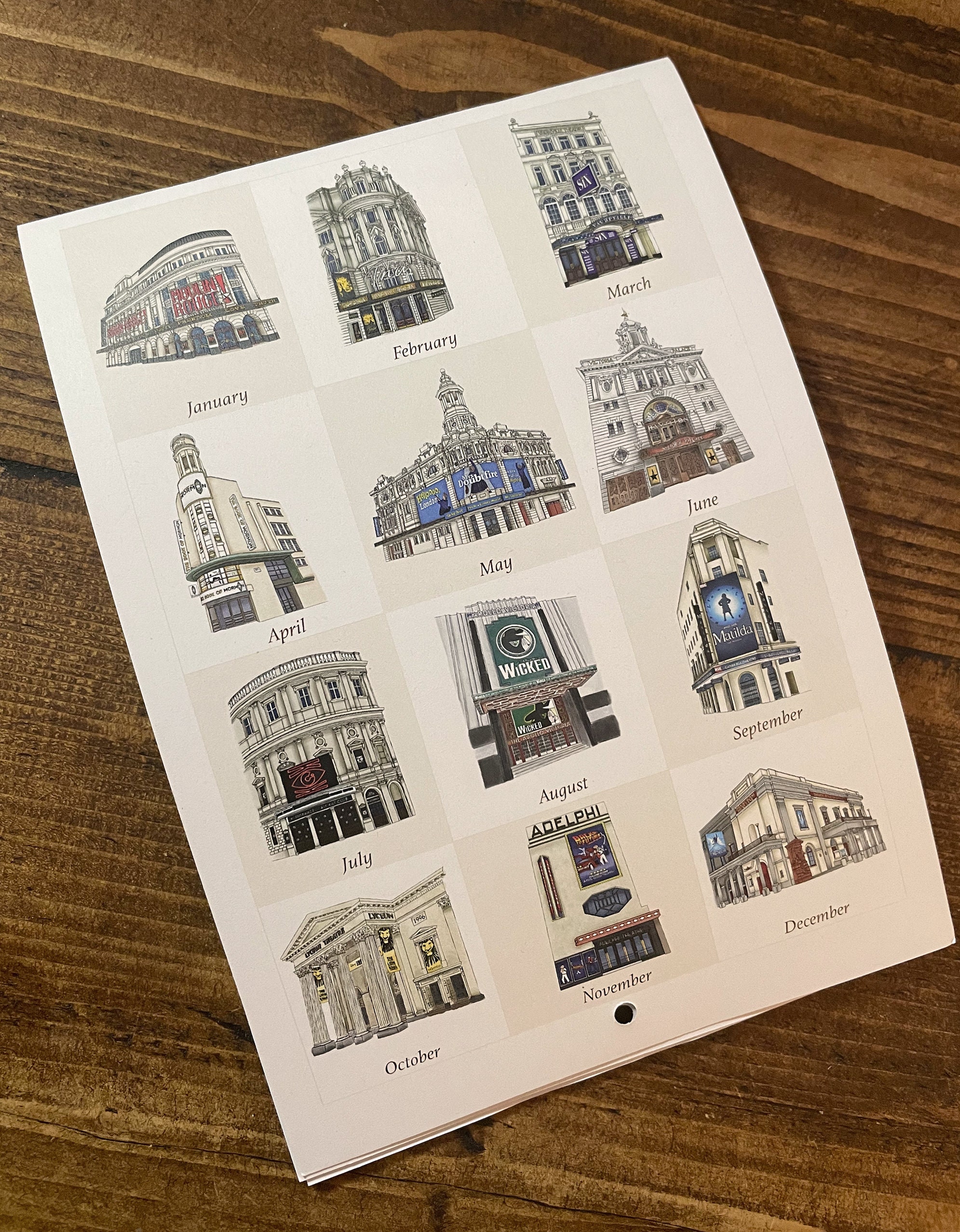 Musical Theatre Show 2024 Wall Calendar A5 Portrait West End London - Etsy