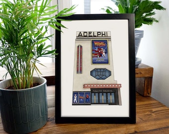 Back to the Future West End Digital Art Print A4 A5 Adelphi London