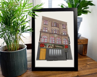 Impresión artística digital del Coro del Hombre del West End, tamaño A4 y A5, Teatro Arts de Londres