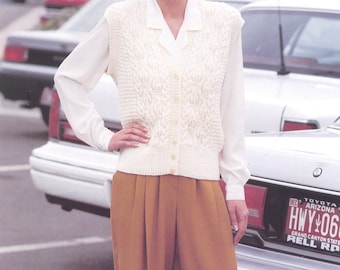 Vintage DK Double Knitting  Patterned Waistcoat Knitting Pattern - Size - 30 - 40"    Instant download