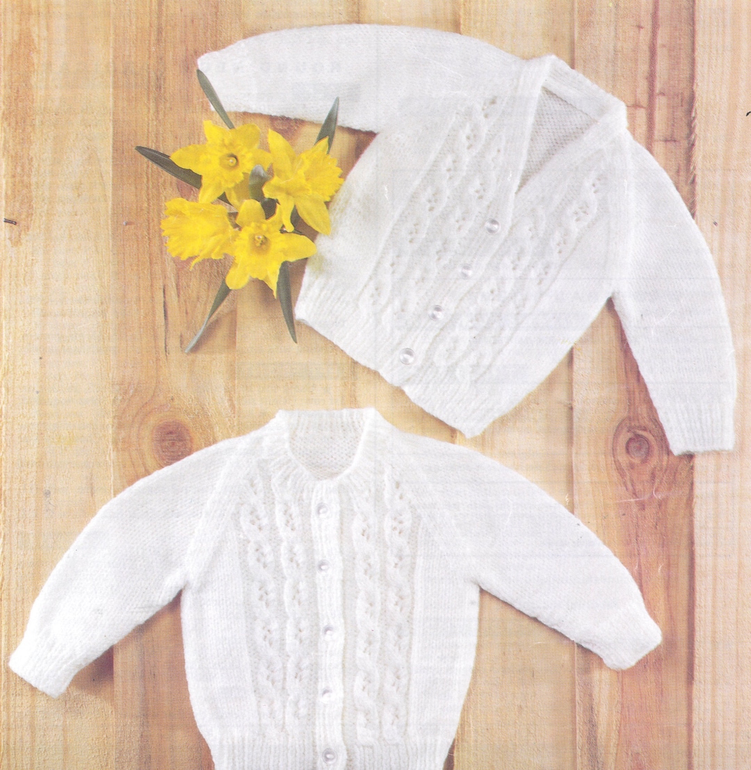 Baby Cardigans Double Knit DK 8 Ply Knitting Pattern Size Etsy