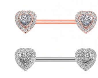 Hoge kwaliteit Kristal / Hart Tepel / Boogstaven Rose Goud of Zilver