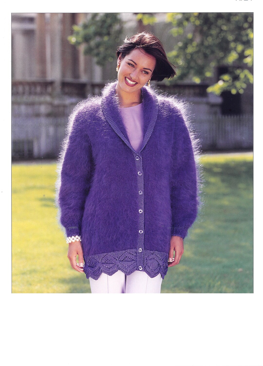 Vintage Mohair Shawl Collar Cardigan Knitting Pattern Sizes 3038 Instant Download Etsy