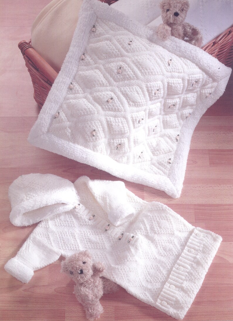 Baby's Sleeping Bag & Blanket Set Double Knit DK Knitting Etsy