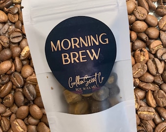 Coffee bean scented soy wax melts | coffee bean shaped wax melts| 1.5 oz bag |