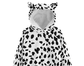 101 Dalmatians FURRY Fleece Hoodie with Ears Sizes S-3X by Smart Babys