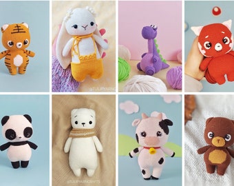 8 Amigurumi crochet pattern bundle | 8 cute crochet animal pattern | 8 amigurumi pattern pack | PDF file