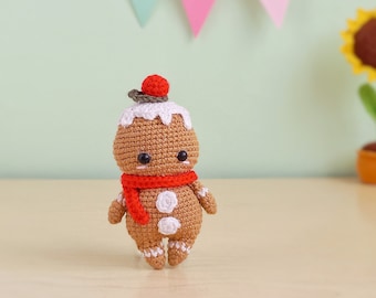 Gingerbread Amigurumi Crochet Pattern: Mini Christmas Tutorial (PDF file)