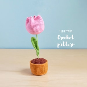 Tulpe Häkel-Anleitung: Blume Amigurumi Anleitung (PDF-Muster)