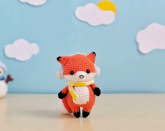キツネの編みぐるみパターン：ミニキツネの動物の編み図（PDFファイル