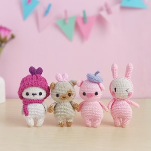 Pacchetto di schemi all&#39;uncinetto amigurumi per San Valentino: cane, animali (file PDF)