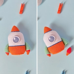Spaceship crochet pattern | Space rocket amigurumi | PDF digital pattern